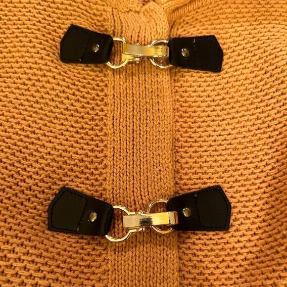 JM Collection SZ L Pumpkin color heavy knit sweater coat Comfy Warm Retro - Picture 2 of 9